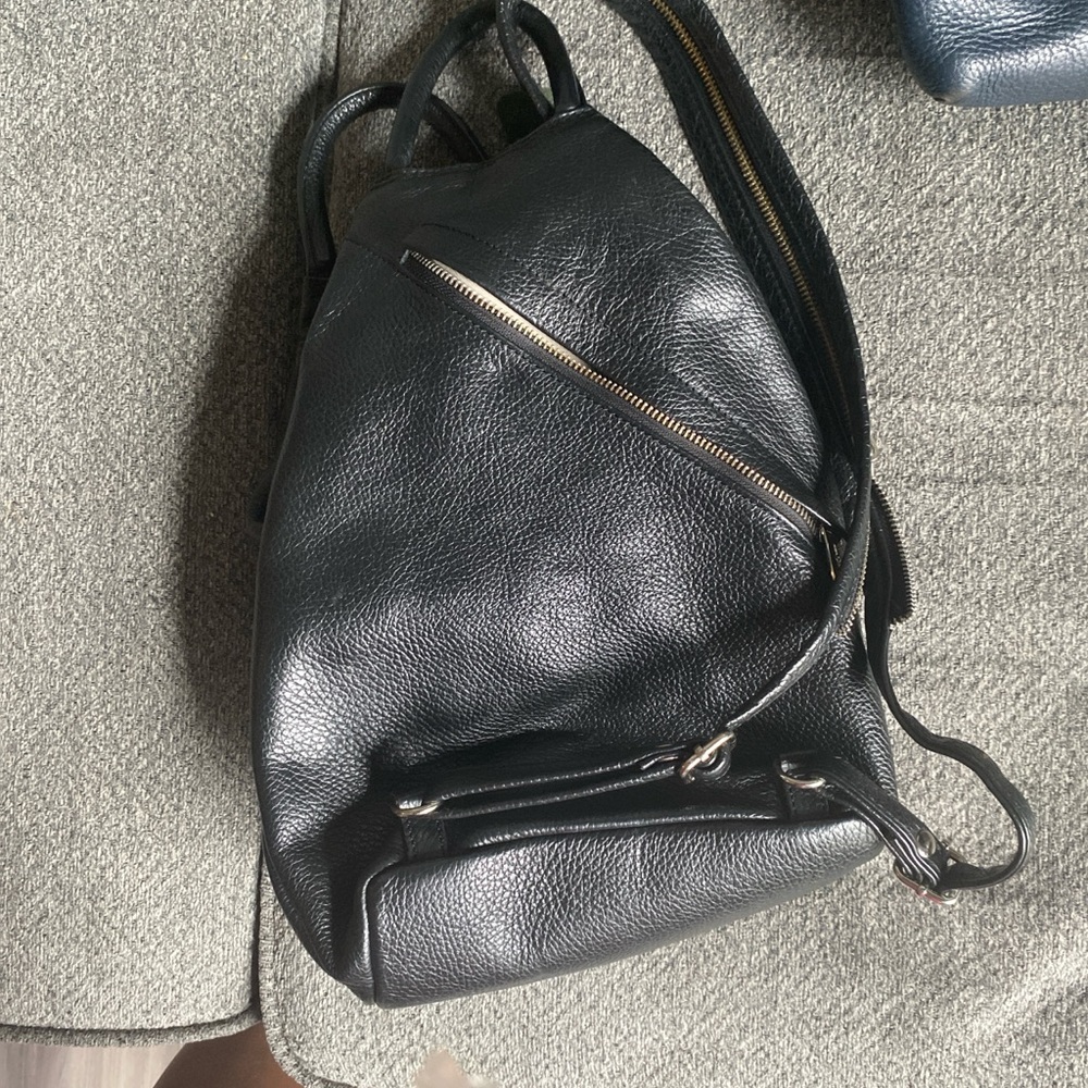 Black Leather Backpack